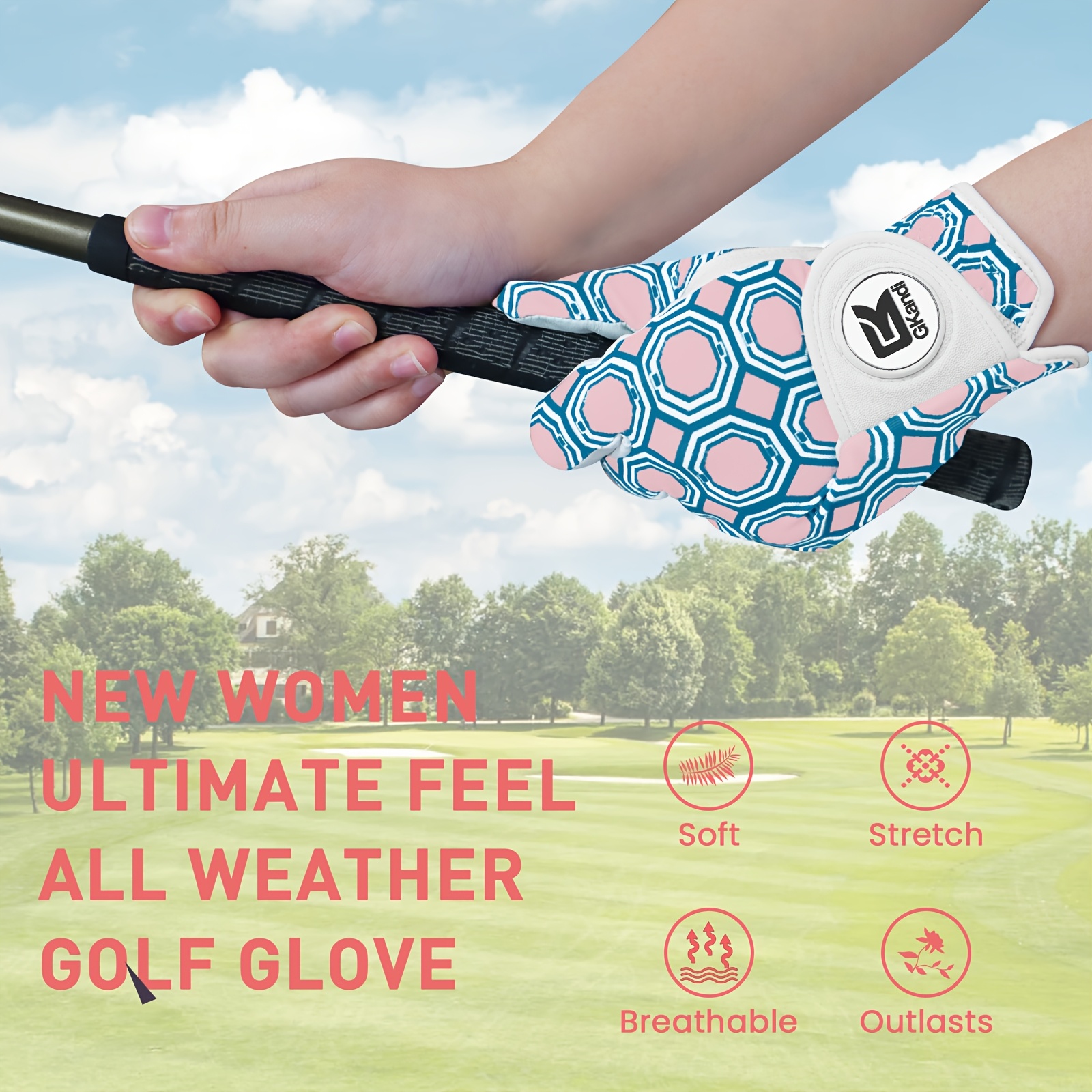 FINGER TEN Golf Gloves Women Left Hand with Ball Marker - Image 13