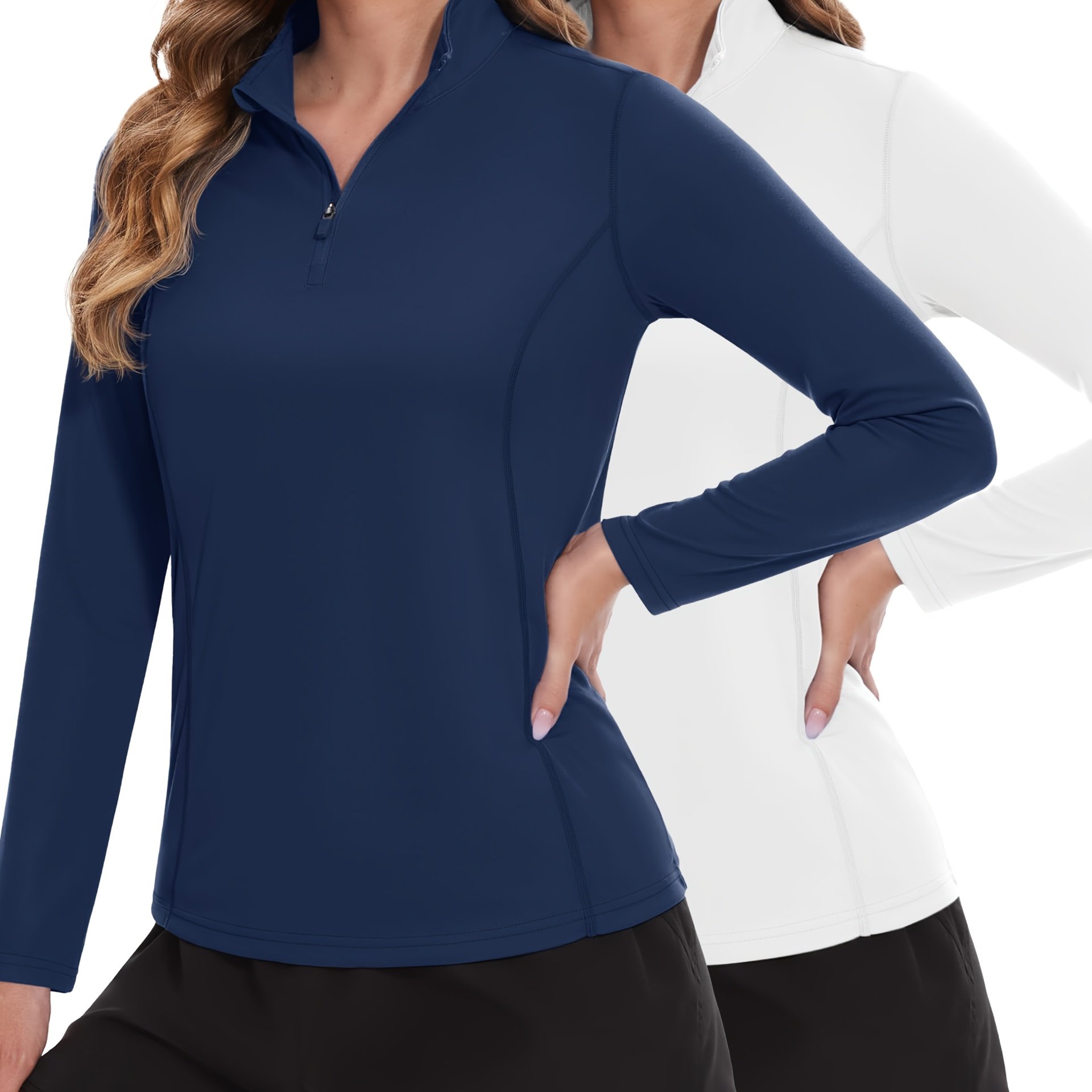 2pcs - Women's 1/4 Zip Pullover - Quarter Zip Golf Shirts - Image 13