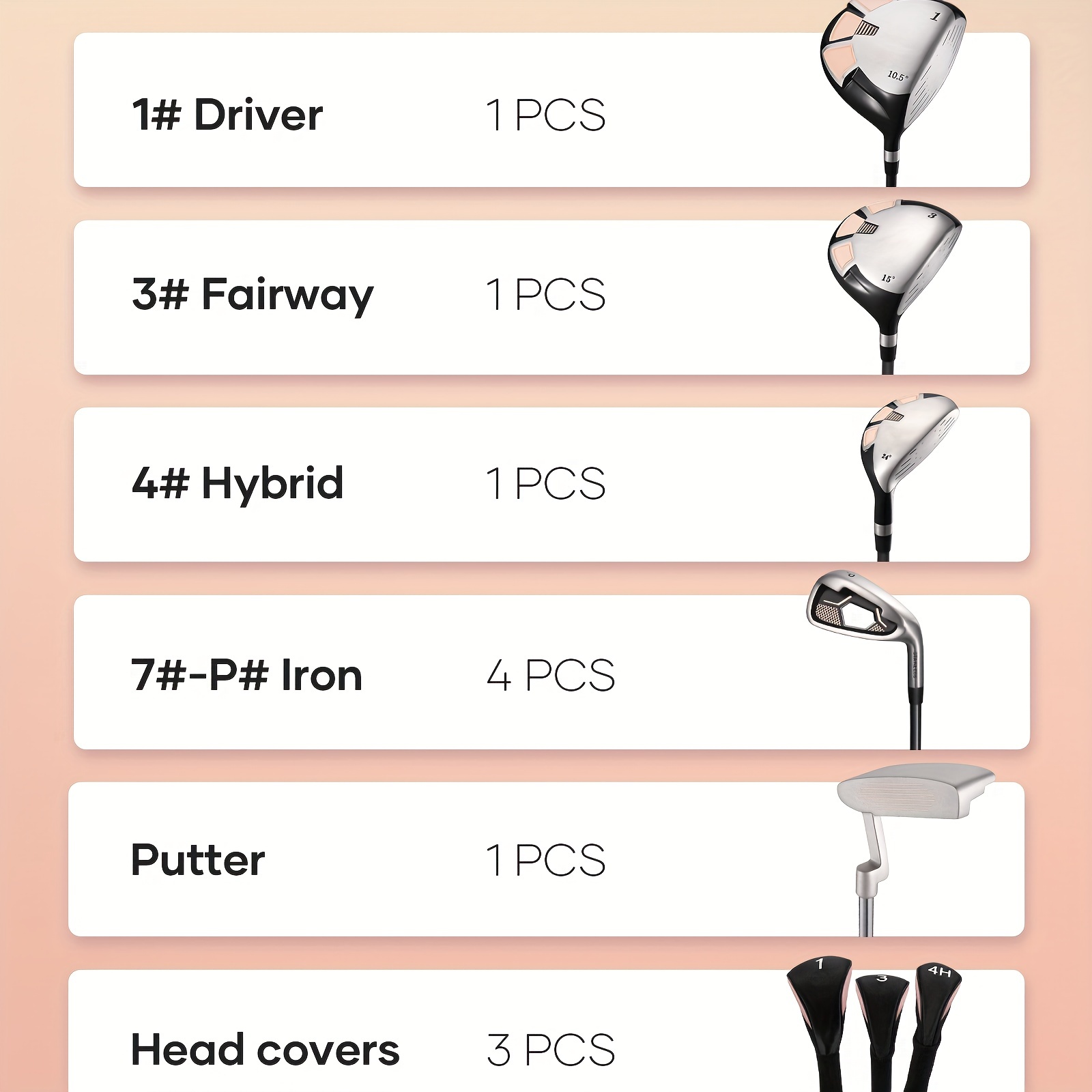 Complete Golf Clubs Package Set Includes 8 Club Set for Men Woman Right Handed - Image 2