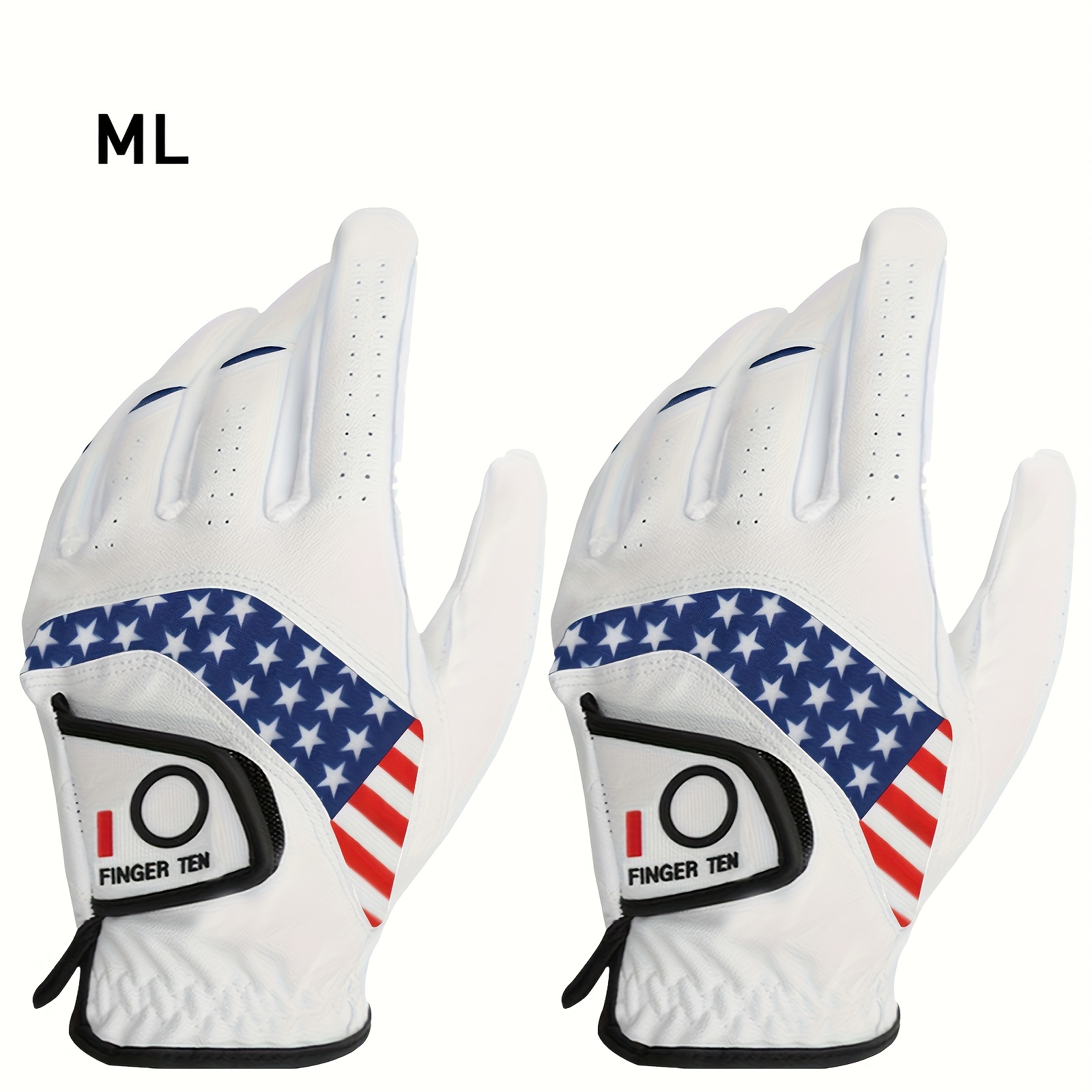 FINGER TEN Men's Golf Gloves 2pcs Left Hand All Weather GripSoft - Image 13