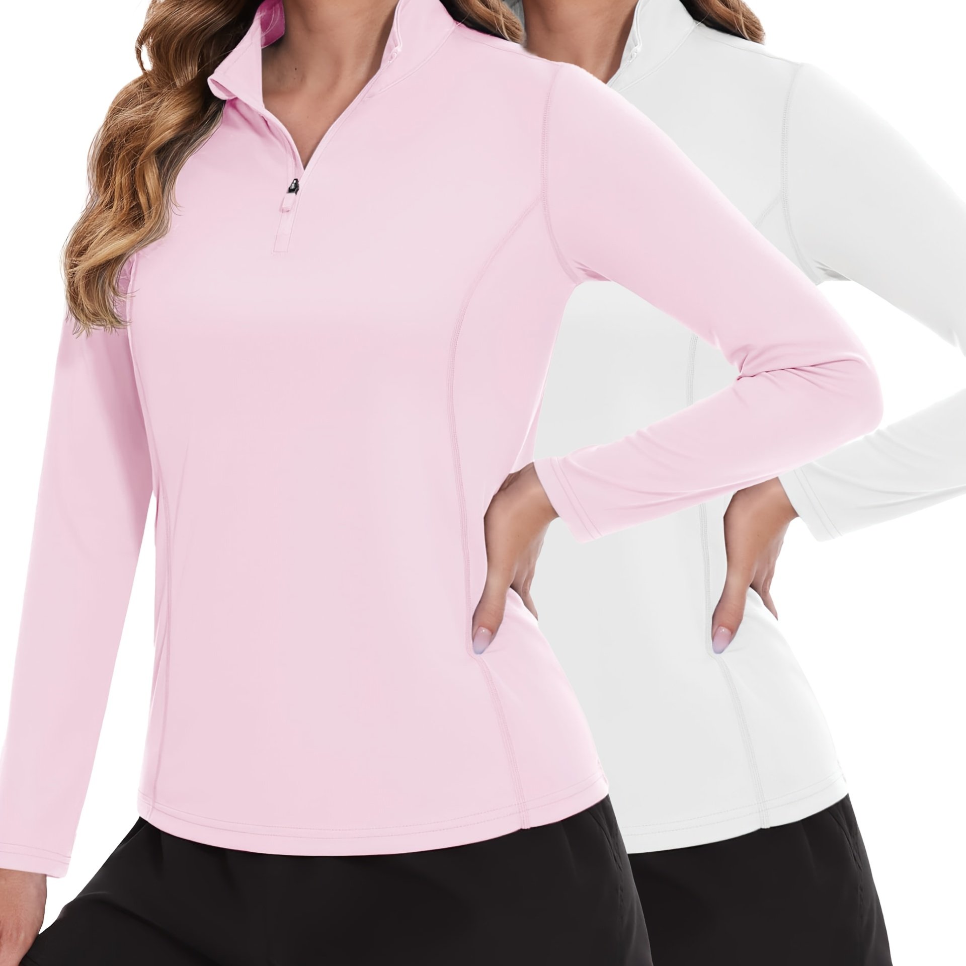 2pcs - Women's 1/4 Zip Pullover - Quarter Zip Golf Shirts - Image 9