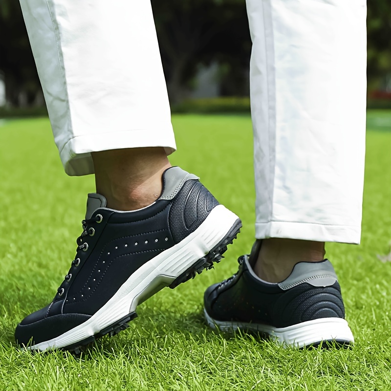 Men's Trendy Non-slip Lace Up Golf Shoes With Cleats - Image 9