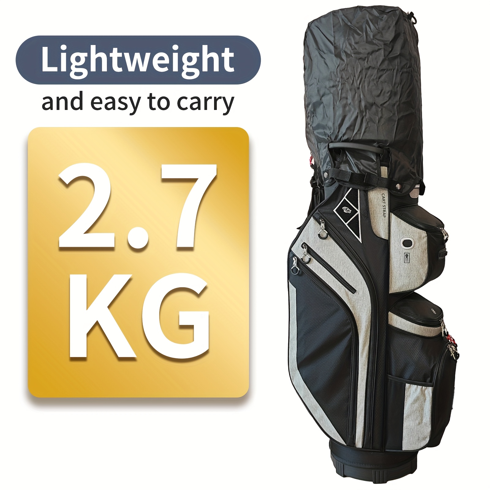 14 Way Golf Cart Bag For Push Bag Classy Design Full Length With Cooler, Rain Hood, Putter Well - Image 8