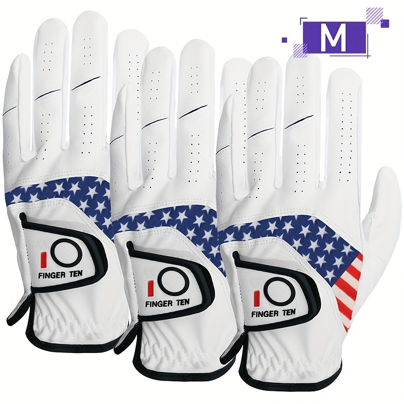FINGER TEN Men's Golf Gloves 3pcs Left Hand Right Handed - Image 6