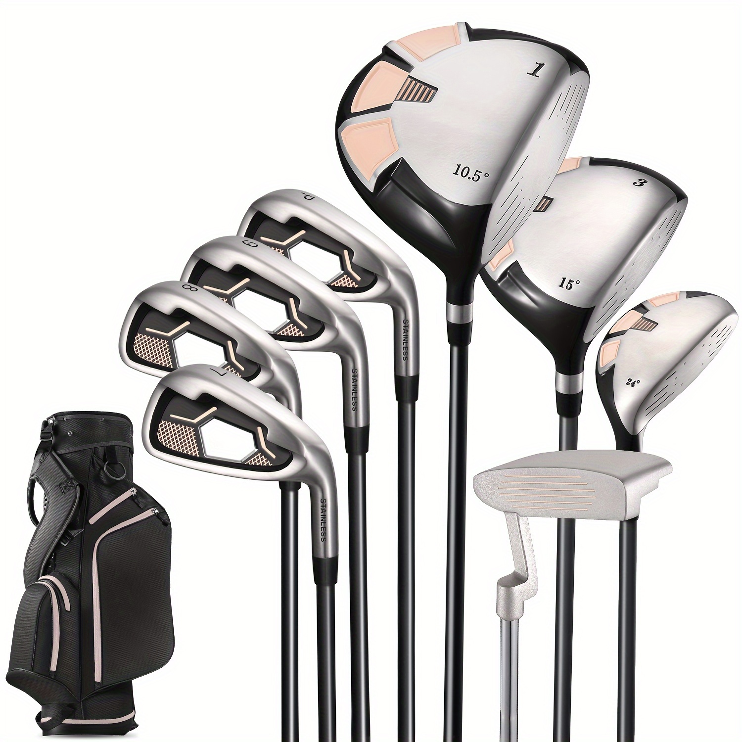 Complete Golf Clubs Package Set Includes 8 Club Set for Men Woman Right Handed