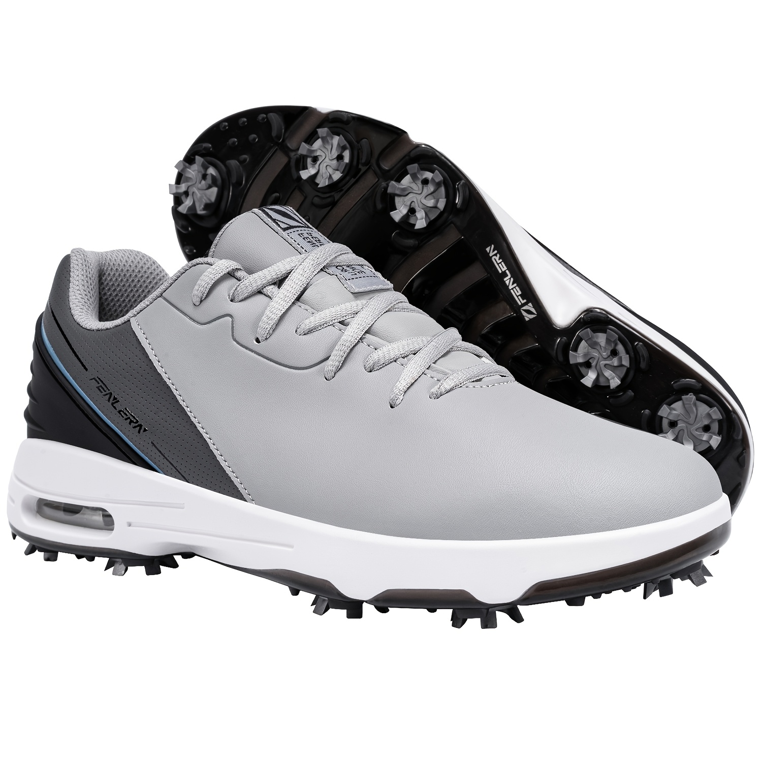 FENLERN Men's Waterproof & Breathable Golf Shoes with Cushioned Support, Full-Grip Cleats