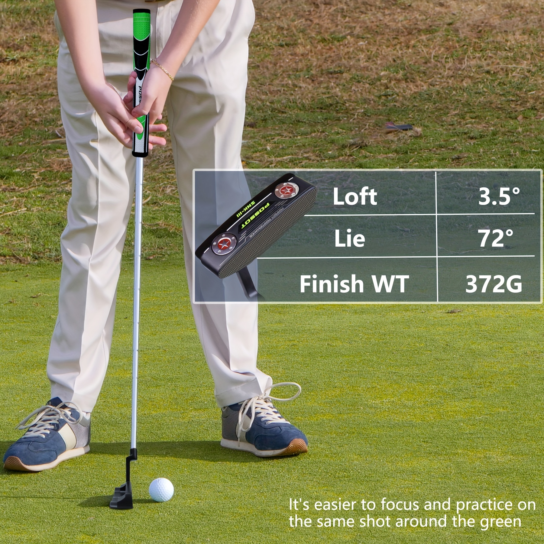 POSSOT Hot New Stainless Steel Bar Putter Genderless Right Hand With Screws Decorative Putter - Image 2