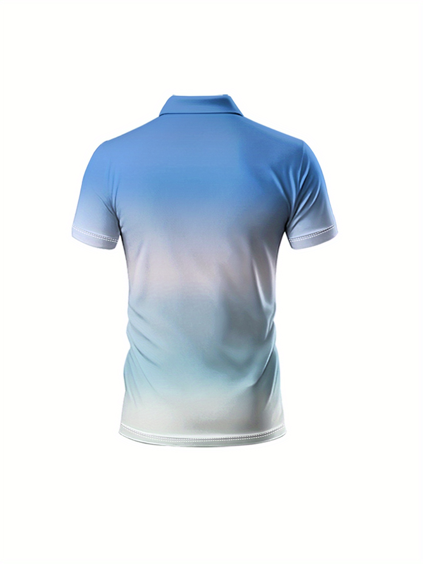 Short-Sleeved Sports POLO Shirt for Men with a Trendy Gradient Design - Image 2