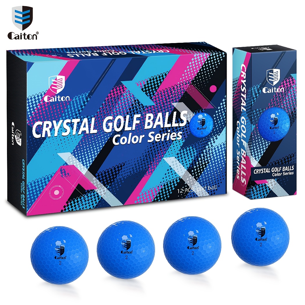 12pcs Caiton Golf Balls - Crystal-Clear Finish, High-Visibility Blue 2-Layer Design for Maximum Distance, Control & Accuracy - Image 3
