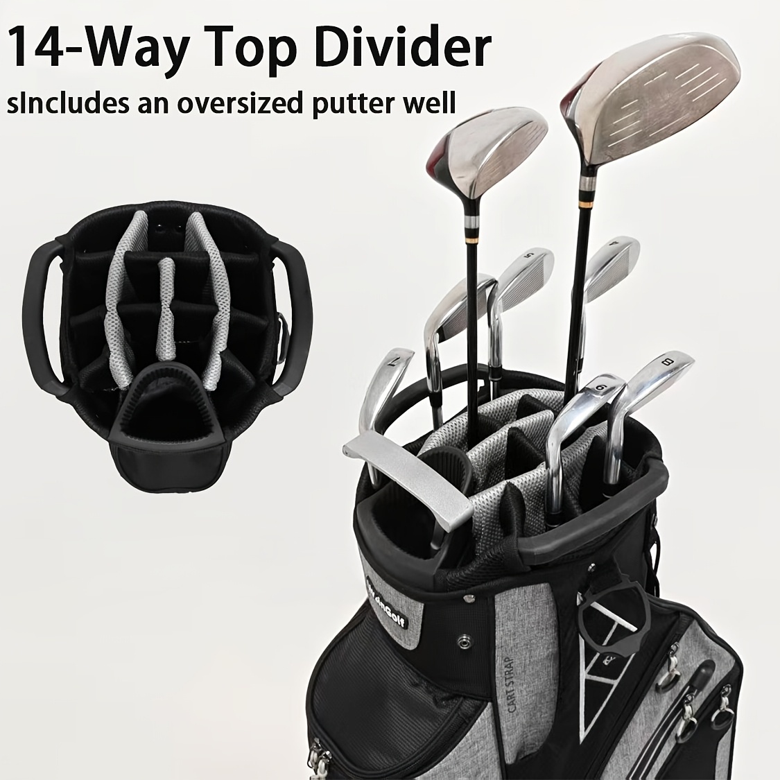 14-Way Full Length Premium Golf Cart Bag Compatible for Men - Image 2