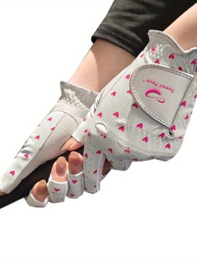 Women's Golf Gloves - Breathable Fingerless Gloves with Non-Slip Grip, Open-Finger Design for Left/Right/Both Hands