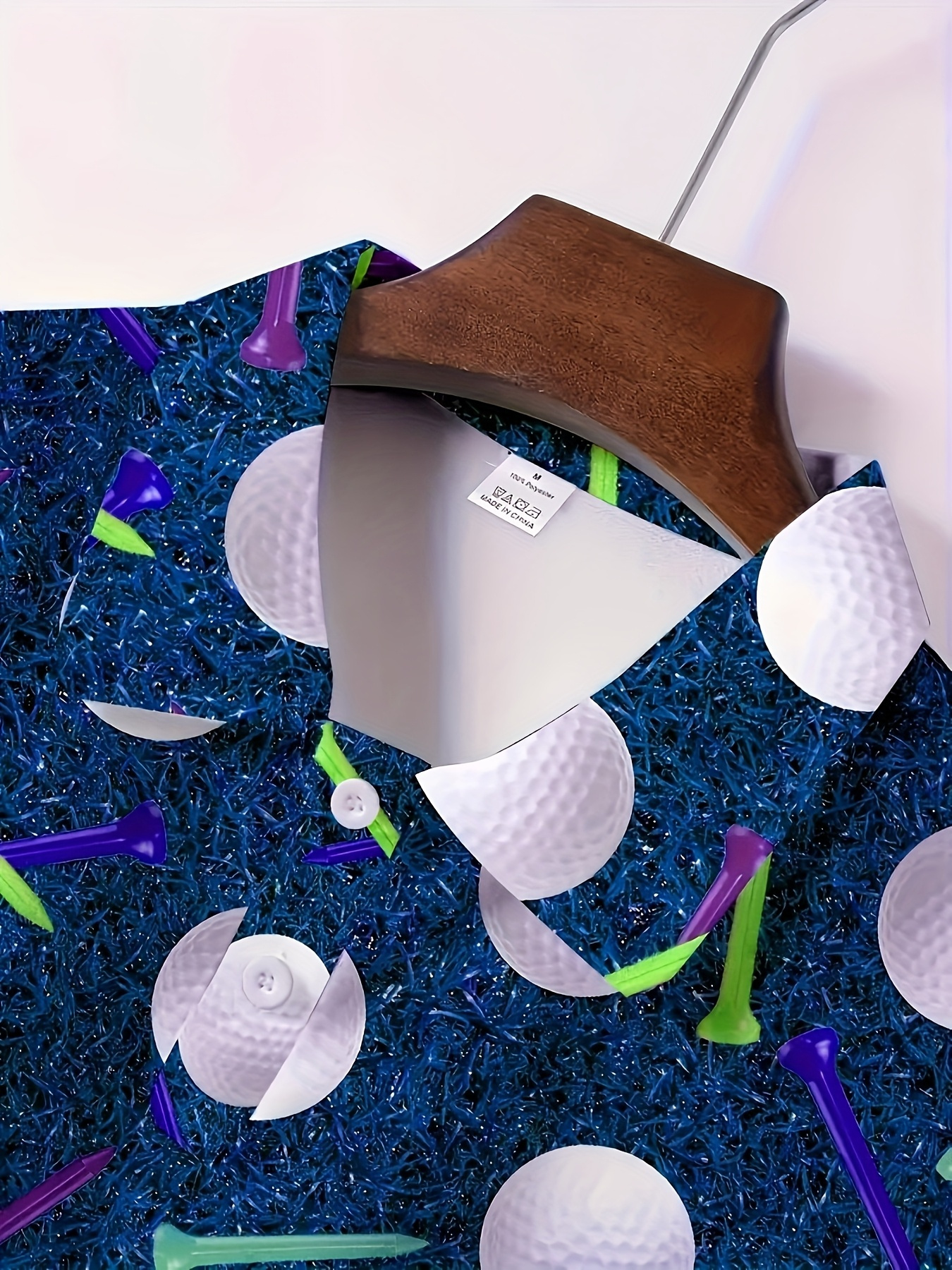 Men's Plus Size 2D Flat Golf Print Shirt Button - Image 10