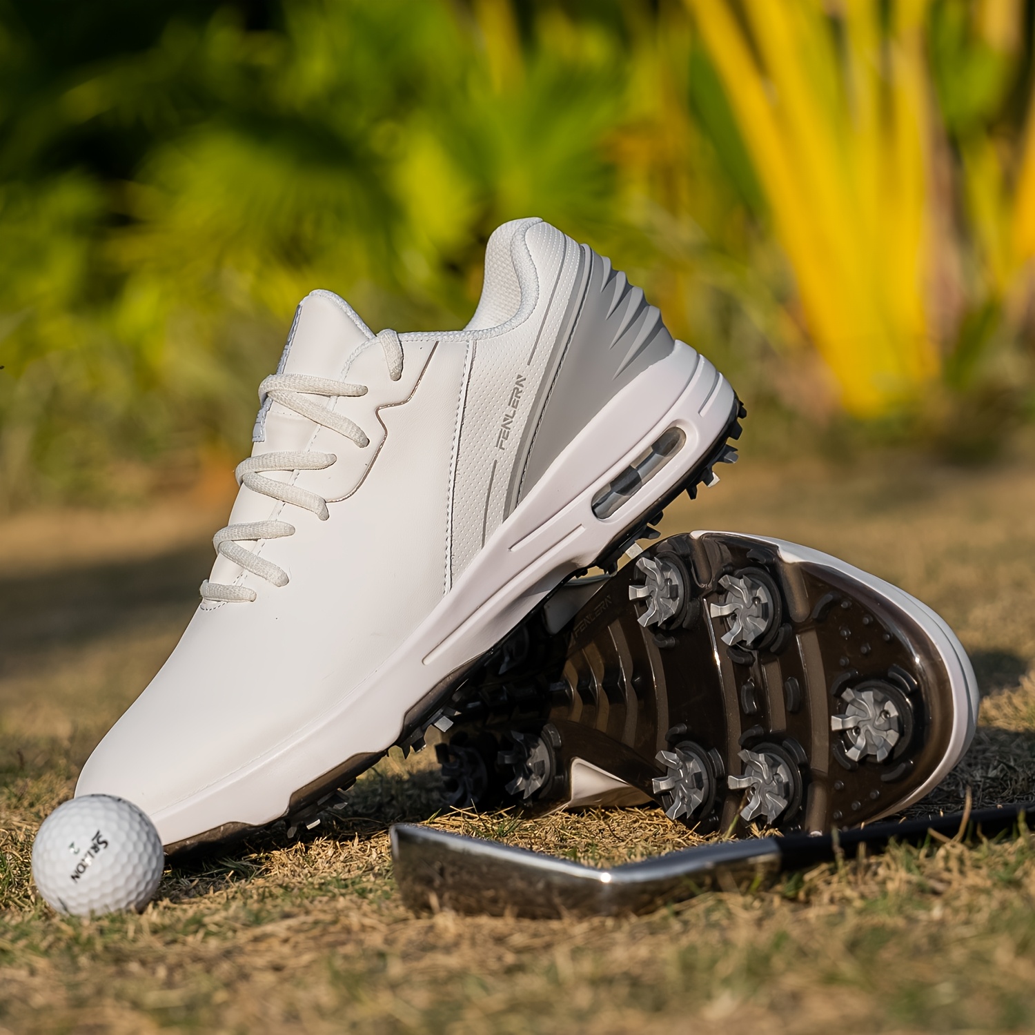 FENLERN Men's Waterproof & Breathable Golf Shoes with Cushioned Support, Full-Grip Cleats - Image 7