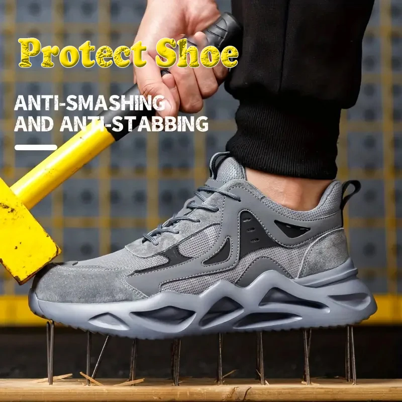 Men's Comfortable Soft-Soled Smash and Puncture Resistant Work Shoes - Image 6
