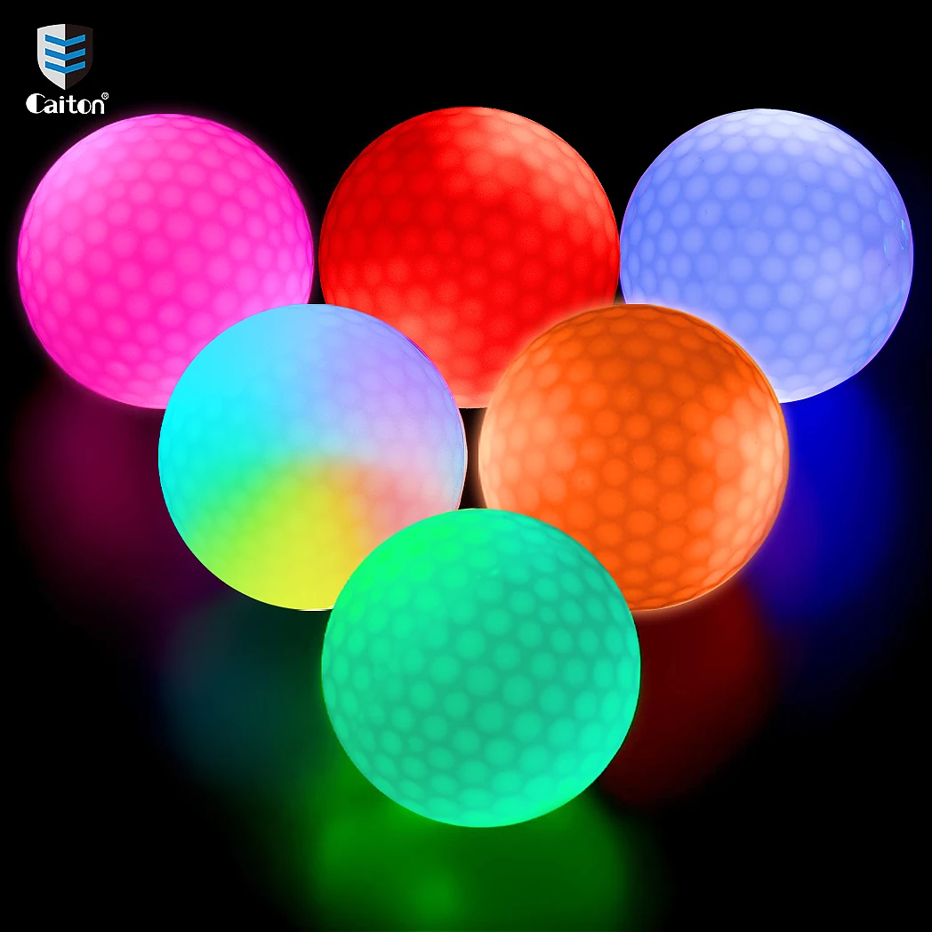 Caiton 6pcs LED Golf Balls , Ultra-Bright, Impact-Activated, Long-Lasting Glow, Night Golf Essential, Great Gift Idea