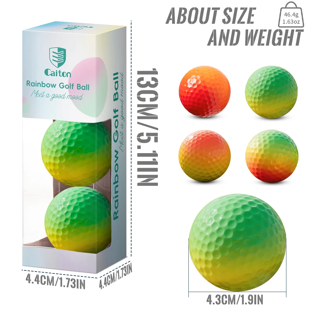Caiton 6/3PCS Soft Rainbow Golf Balls - Image 2