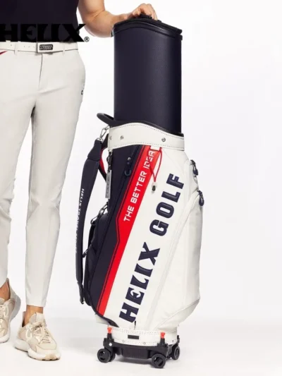 HELIX Golf Bag with Wheels for Men and Women Golf Cart Bag with Hard Retractable Cover for Protecting Clubs During Travel