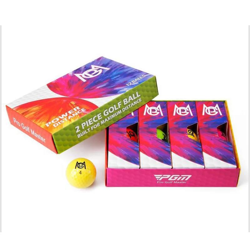 PGM golf colored ball two-layer competition ball golf double-layer ball 12 pack gift box Q029 - Image 6