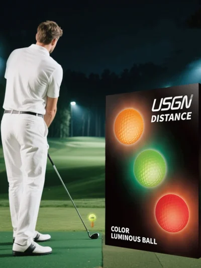 Golf Ball USGN Glow-in-the-dark Golf Ball Two-tier Competition Automatic Light Absorption Night Practice 6-pack Color Light Gift