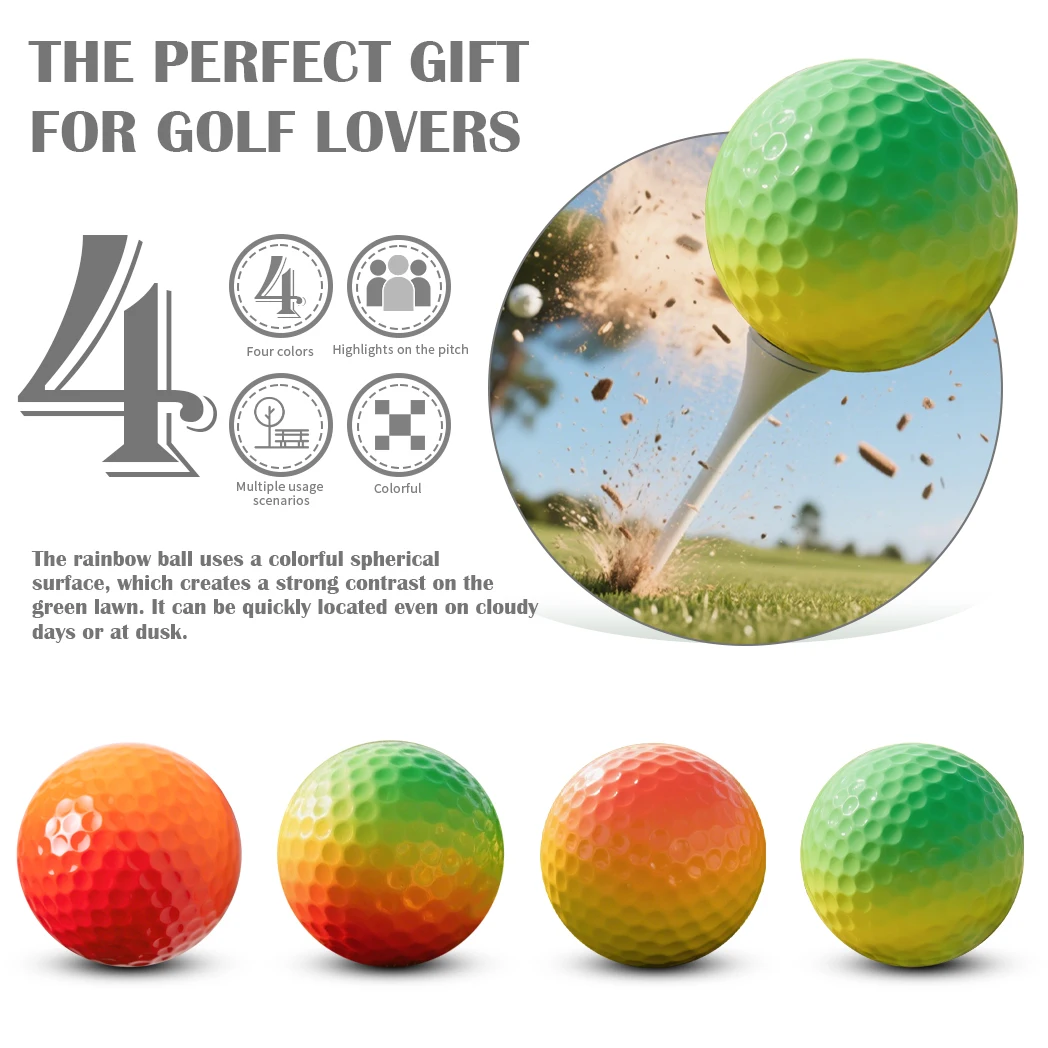Caiton 6/3PCS Soft Rainbow Golf Balls - Image 3