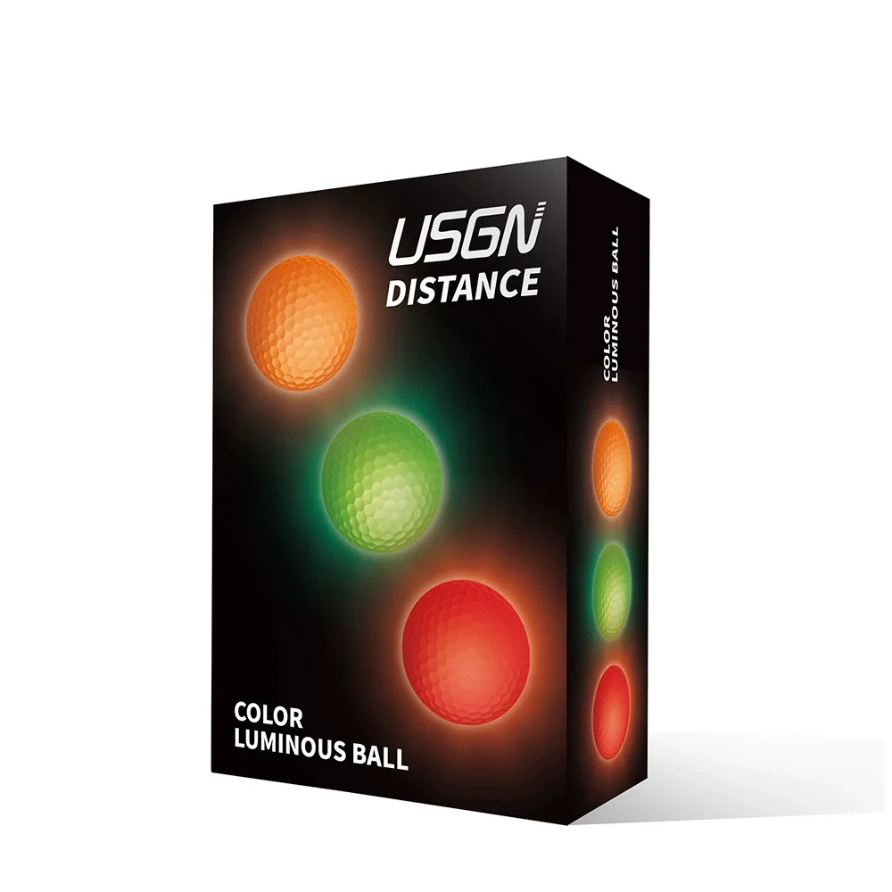 Golf Ball USGN Glow-in-the-dark Golf Ball Two-tier Competition Automatic Light Absorption Night Practice 6-pack Color Light Gift - Image 7