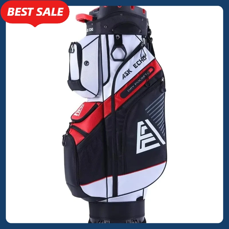 Men Premium Golf Cart Bag T-Lock 14 Way Organizer Handle Rain Cover