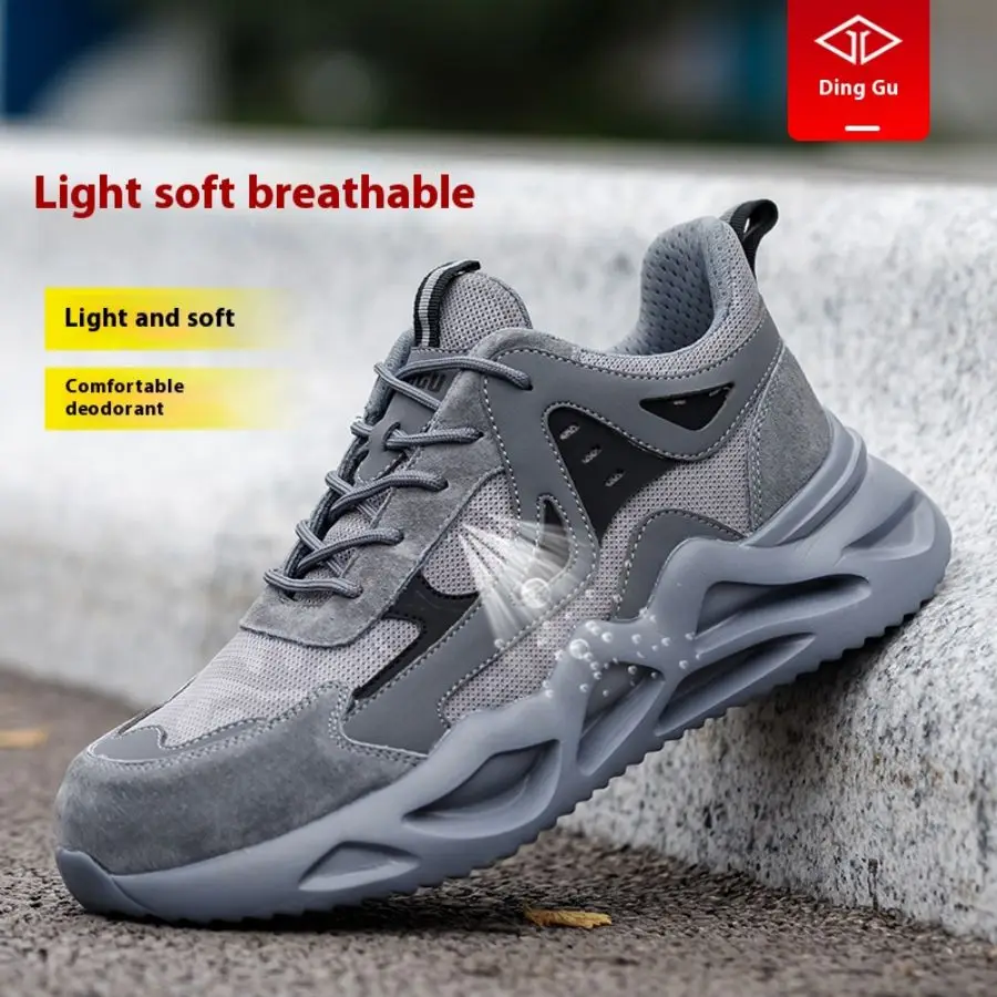 Men's Comfortable Soft-Soled Smash and Puncture Resistant Work Shoes - Image 3