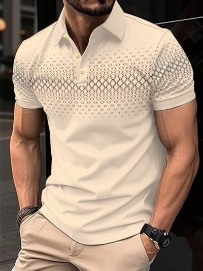 Men's Lightweight Breathable Geometric Print Shirt