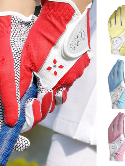 1 Pair Women's Breathable PU Golf Gloves with Non-Slip Grip