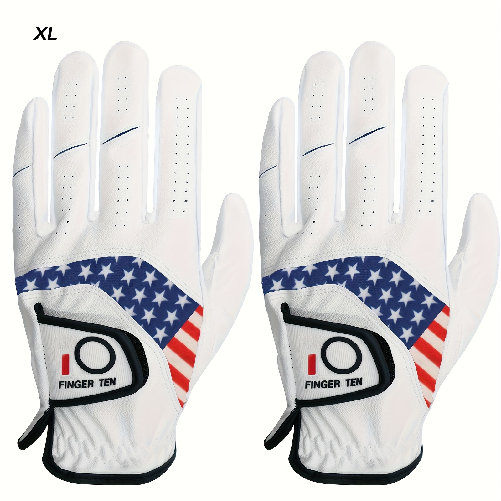 FINGER TEN Men's Golf Gloves 2pcs Left Hand All Weather GripSoft - Image 9