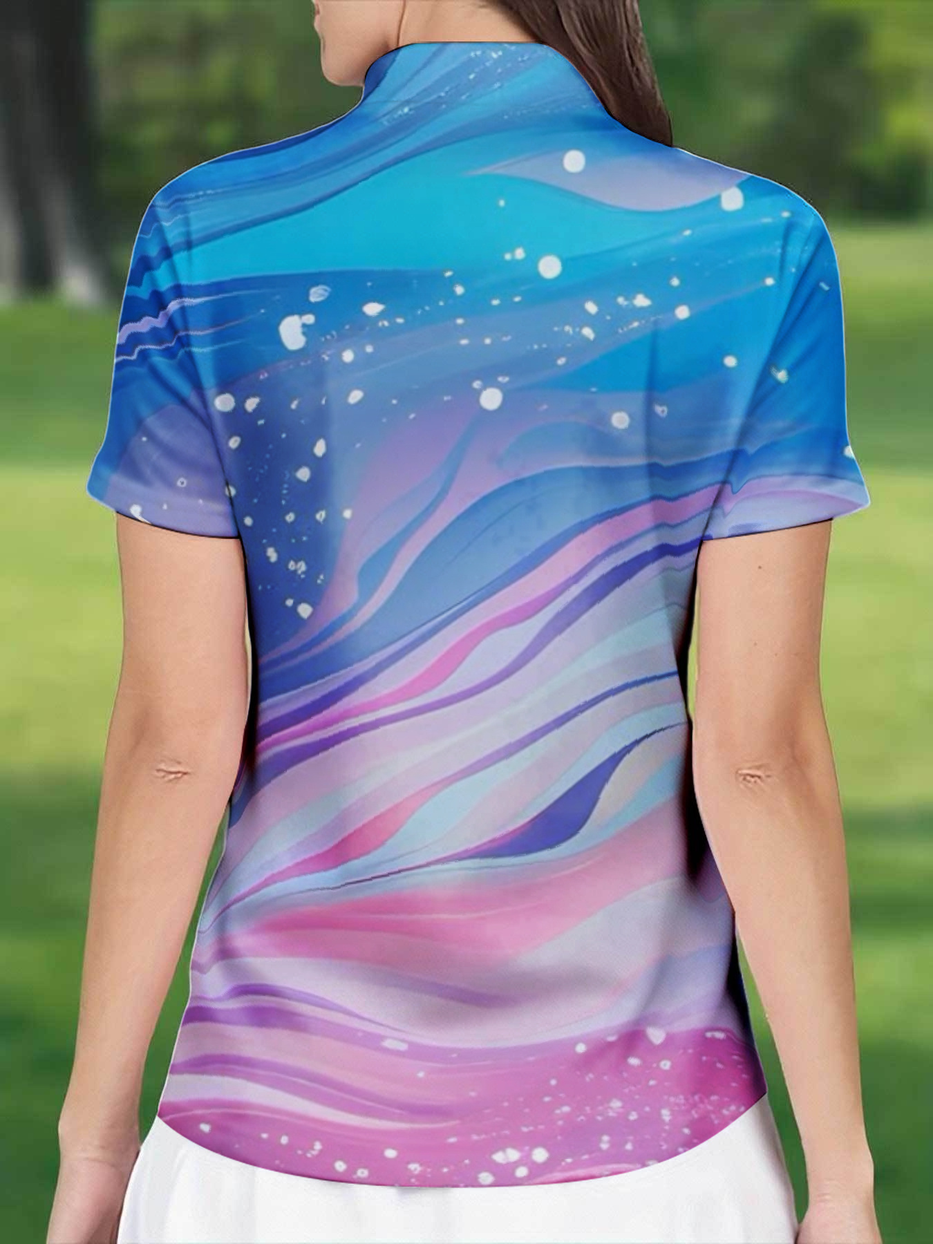 Plus Women Zipper Short Sleeve T-Shirt - Image 2