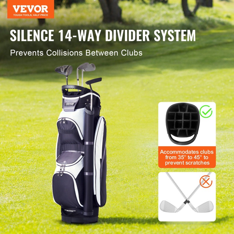 VEVOR Golf Cart Bag with 14 Way Izer Divider Top 36' Multiple Pockets Premium Nylon Cart Bag - Image 2