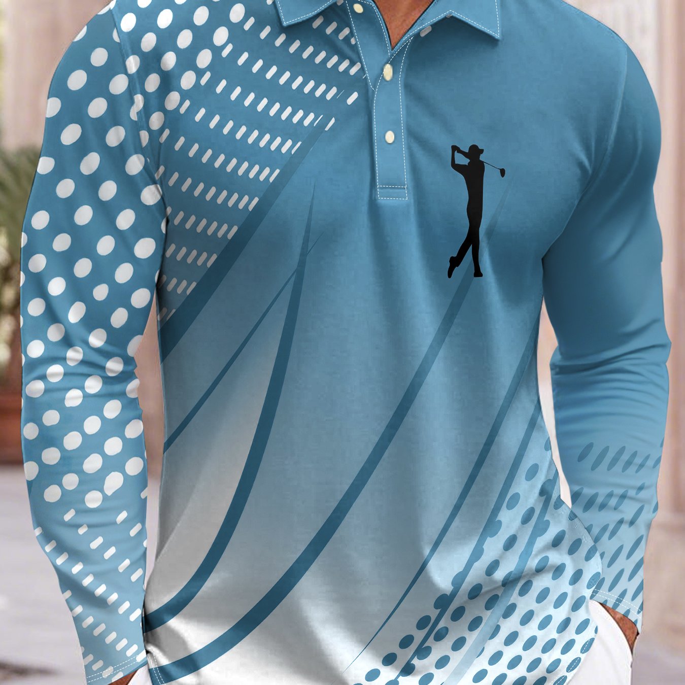 Men's Lightweight Breathable Golf Shirt with Long Sleeves - Image 11