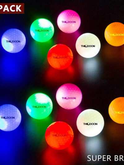 THIODOON 12 Pack Glow in The Dark Golf Balls Light Up Led Golf Balls Night Golf Gift Sets for Men Women