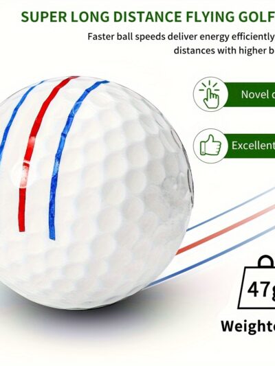 Caiton Pro Long-Distance Ball 6pcs, 360-degree Aiming Line, Increase 40+ Yards Distance, High Swing Speed, Durable Performance