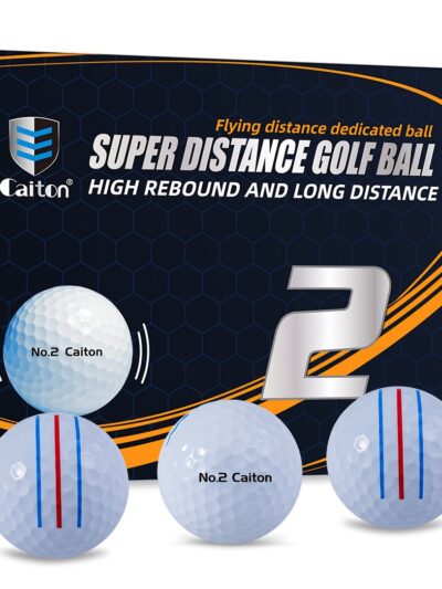 Cation 3pcs/ 6pcs/12pcs Double-layer Distance Golf Balls With Auxiliary Line, High Rebound Golf Ball, Golf Practice Ball