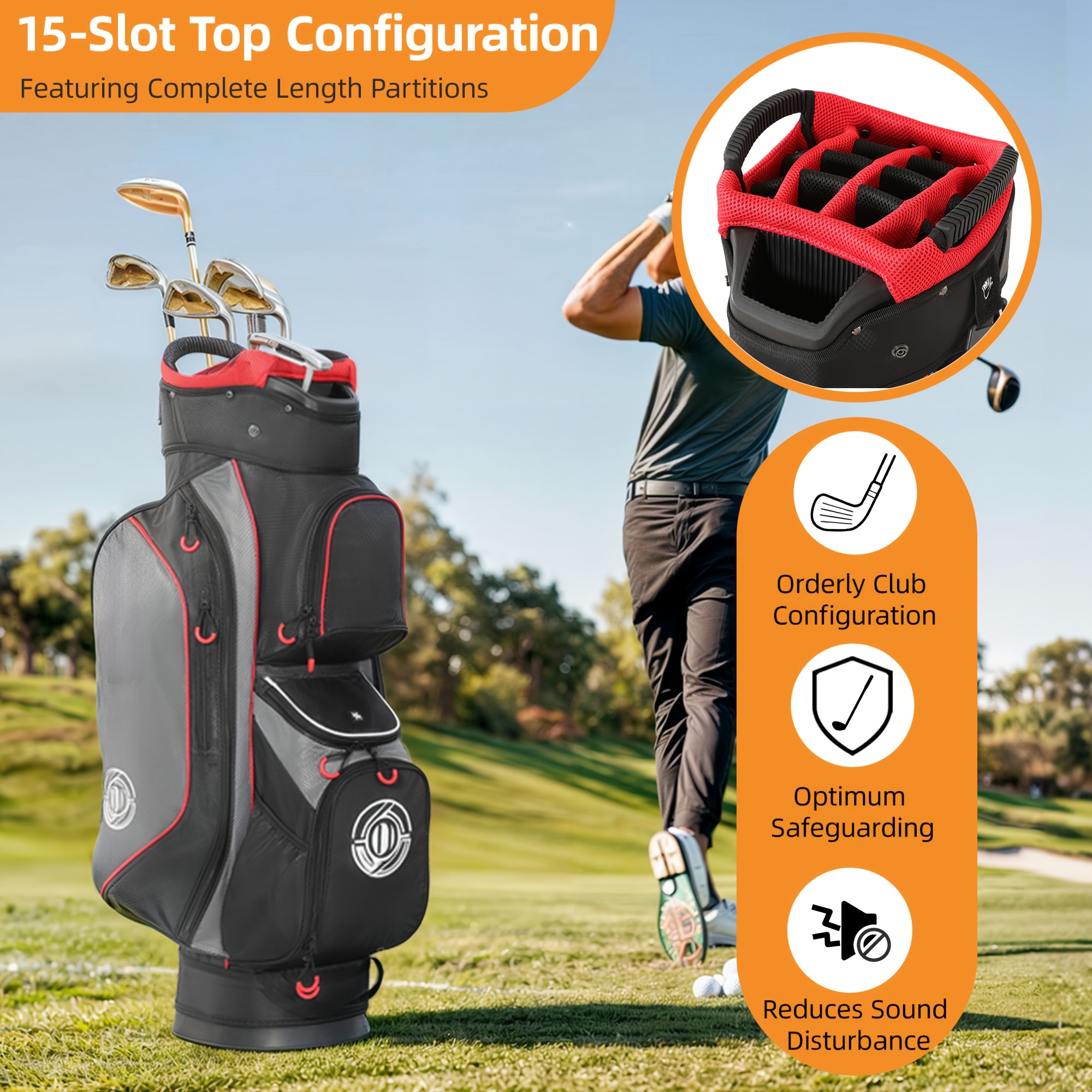 Cozerex Golf Bag, 14 Way Top Golf Cart Bag - Image 6