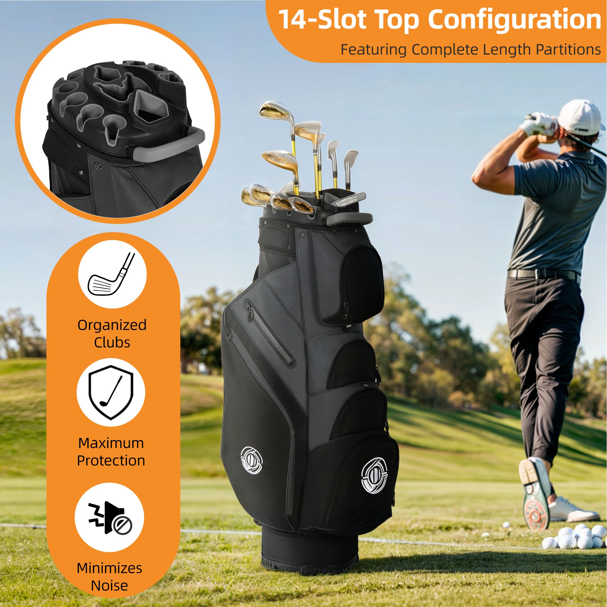 Cozerex Golf Bag, 14 Way Top Golf Cart Bag - Image 3