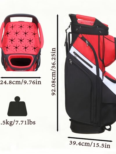 LivsinGolf 15-way Golf Cart Bag with Locking Club Dividers