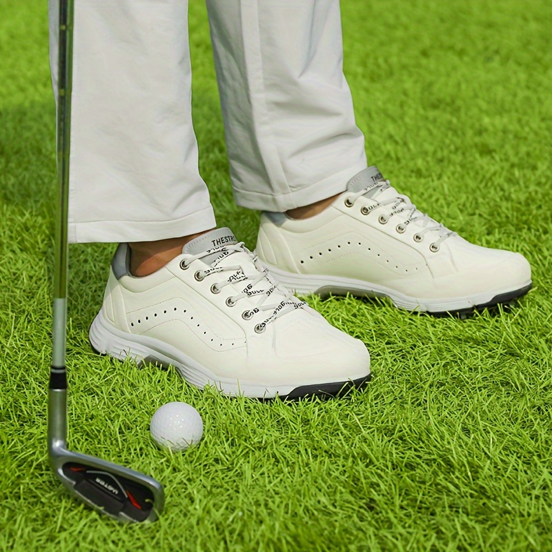 Men's Trendy Non-slip Lace Up Golf Shoes With Cleats - Image 7
