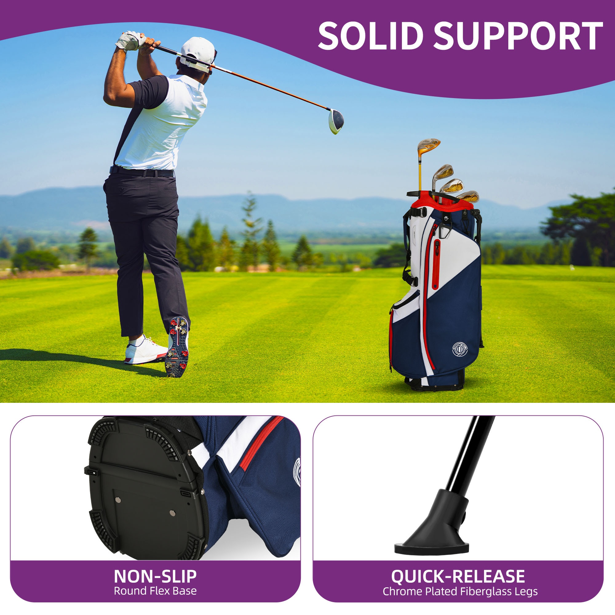 Shop source 14 Way Golf Bag with Stand, Lightweight Golf Stand Bag for Men Women - Image 8