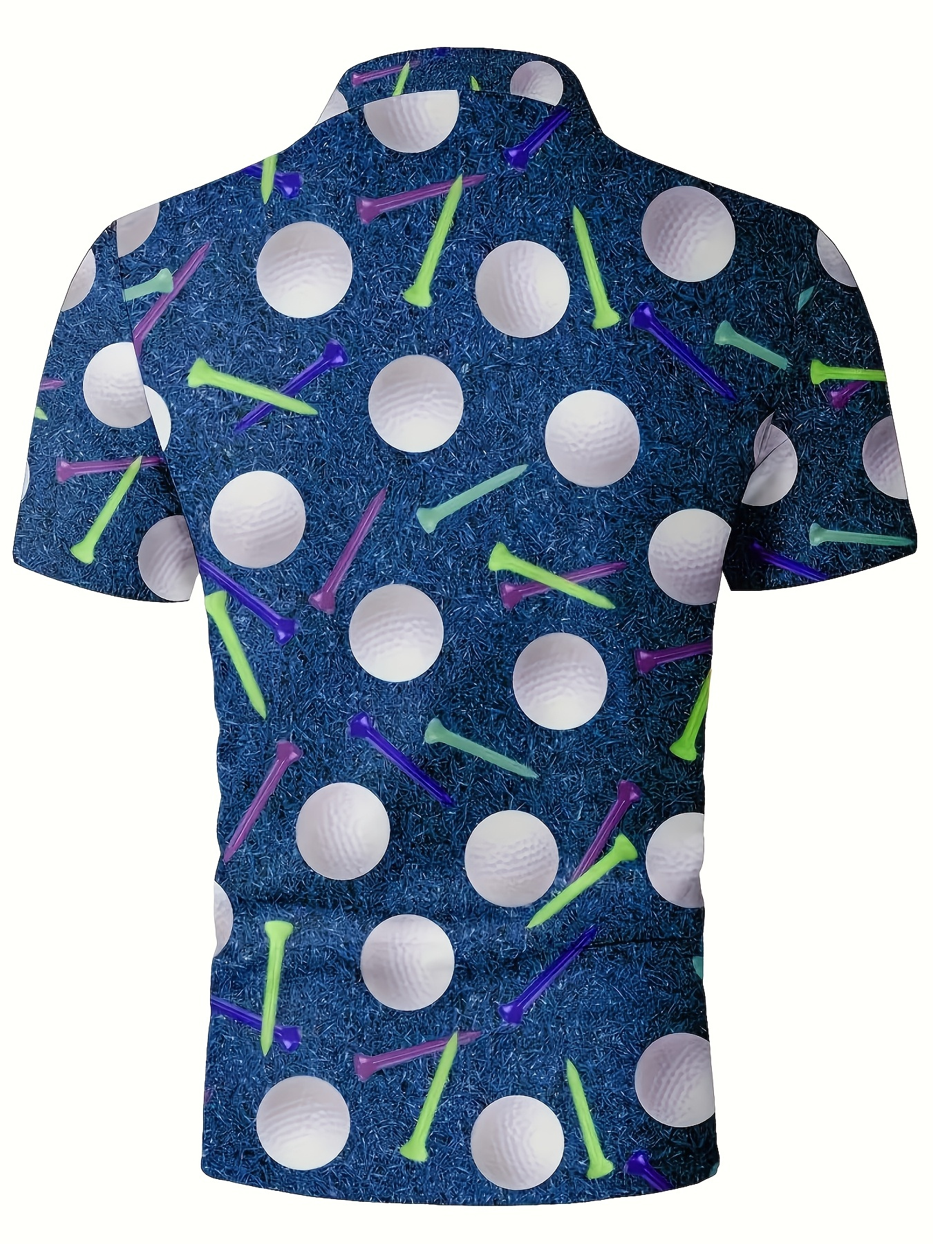 Men's Plus Size 2D Flat Golf Print Shirt Button - Image 6