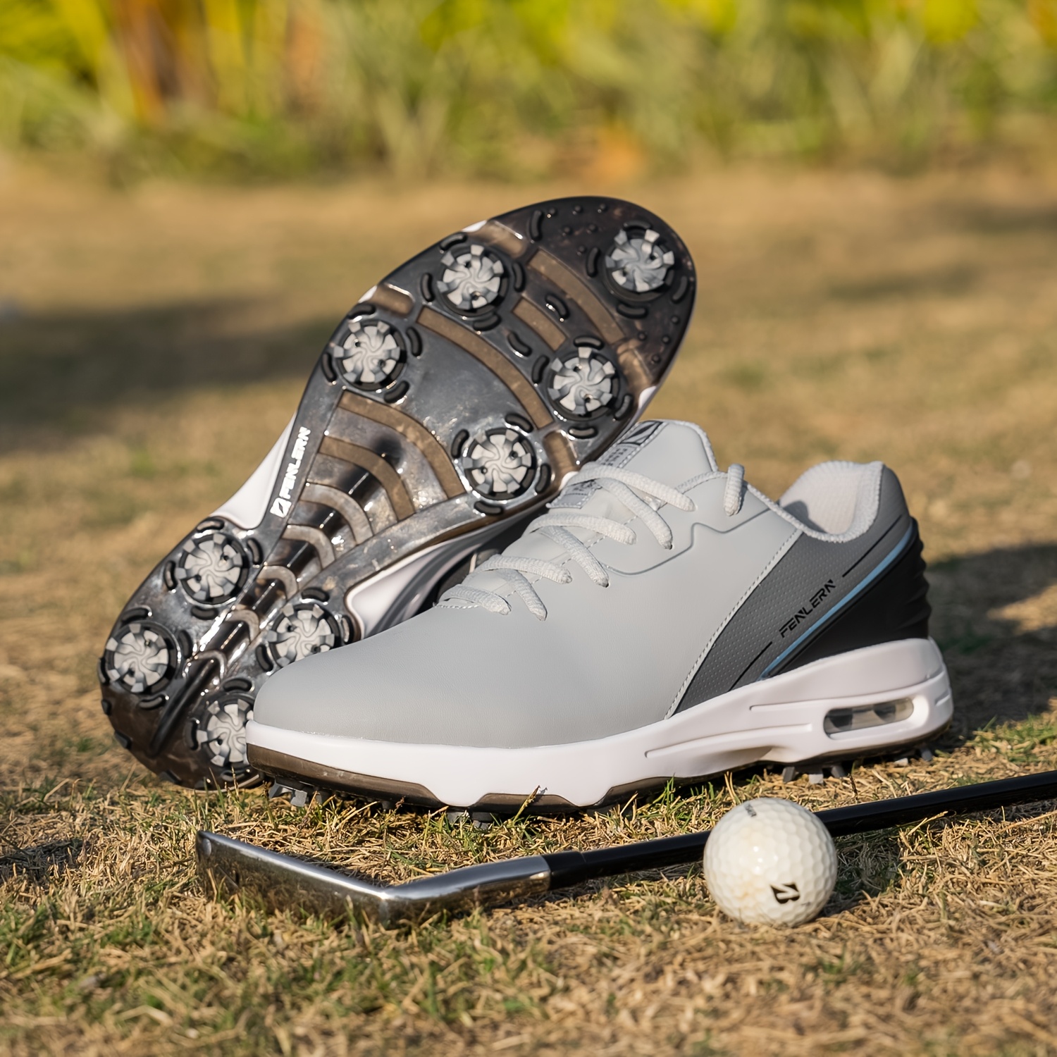 FENLERN Men's Waterproof & Breathable Golf Shoes with Cushioned Support, Full-Grip Cleats - Image 9
