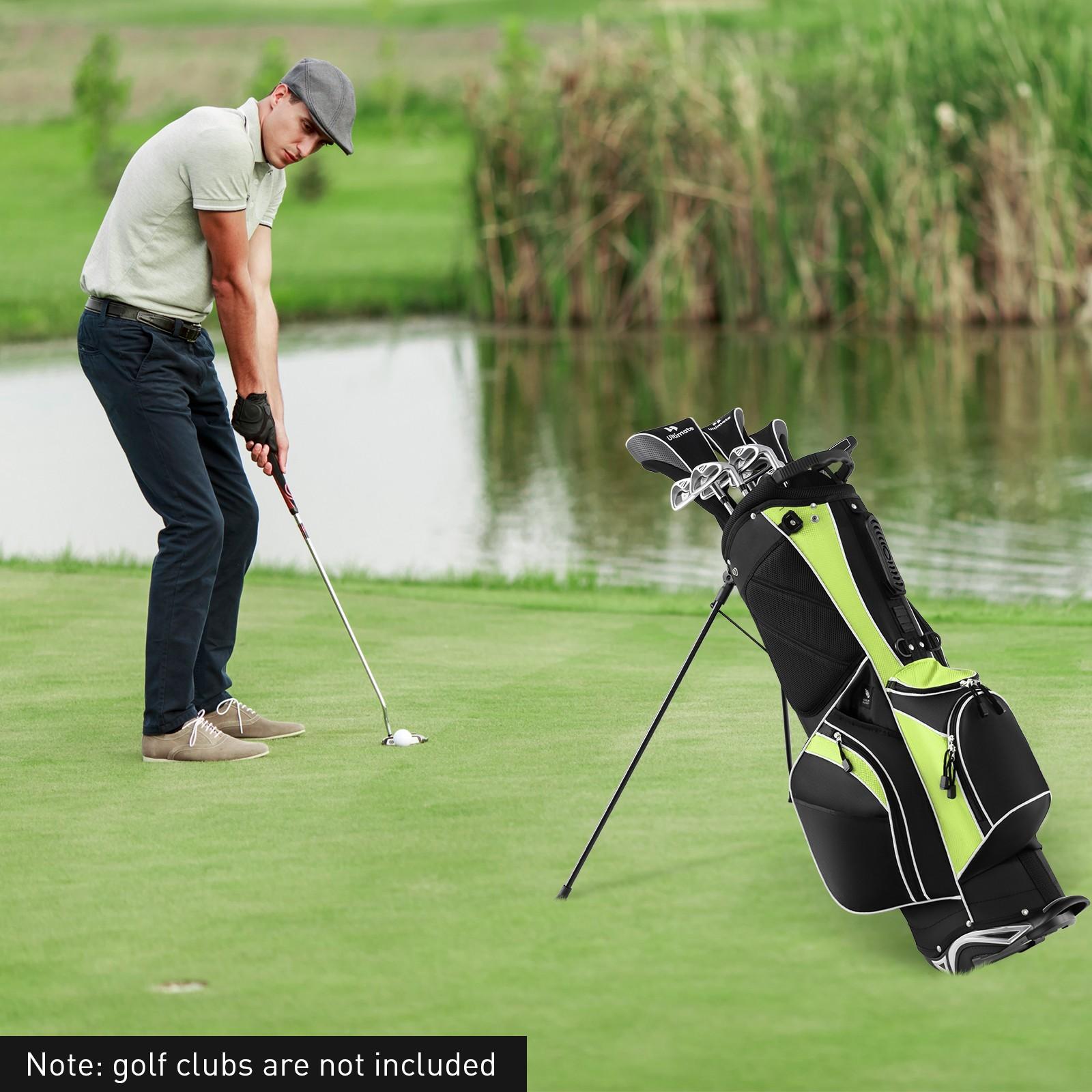 GYMAX Lightweight Golf Stand Bag with Stand - Heavy-Duty All-in-One Golf Cart Bag - Image 4