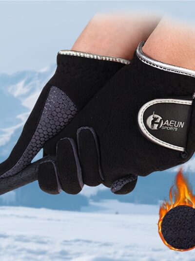 Men's Fleece-Lined Anti-Slip Thermal Golf Gloves, All-Weather Cold Protection, Anti-Slip Grip Design For Enhanced Hold
