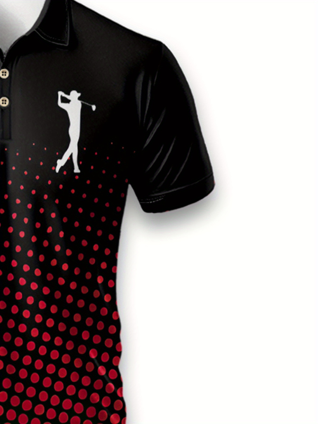 Men's Short-Sleeved Polo Shirt Featuring a Small Logo And a Golf Pattern - Image 4