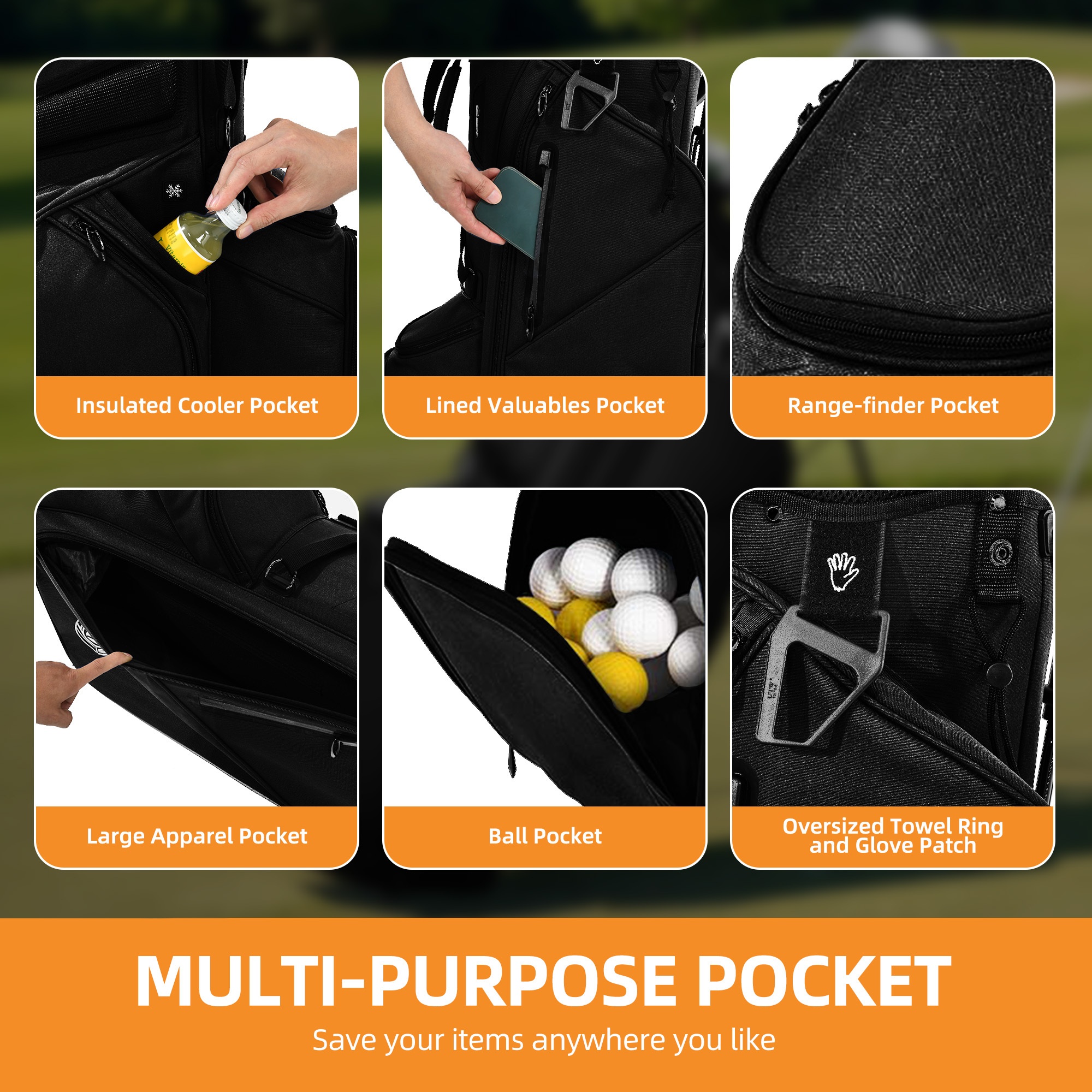 Shop source 14-Way Heavy-Duty Golf Stand Bag with Stand - Image 4