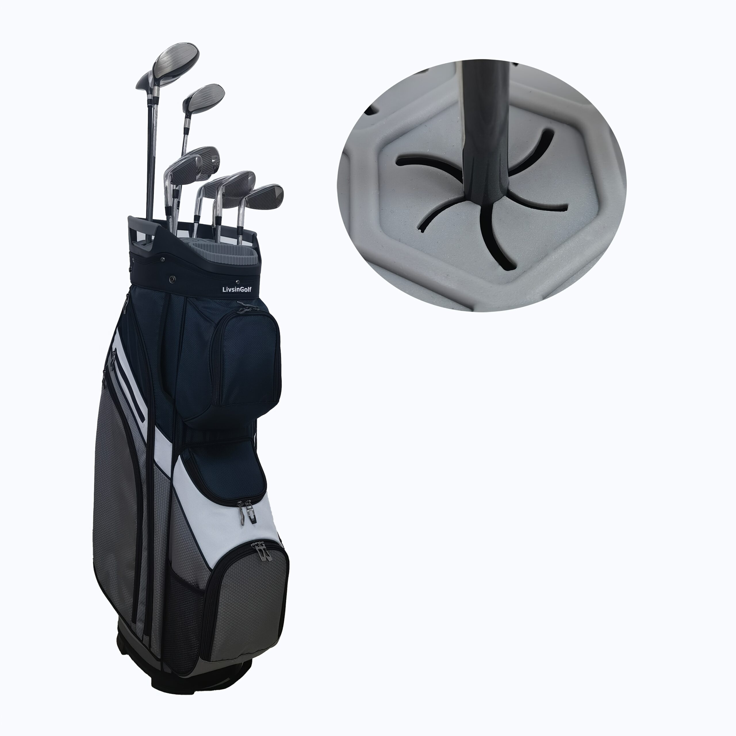 Livsingolf 15-Way Divider Lightweight Silent Stand Bag with Handle, Unisex - Image 6