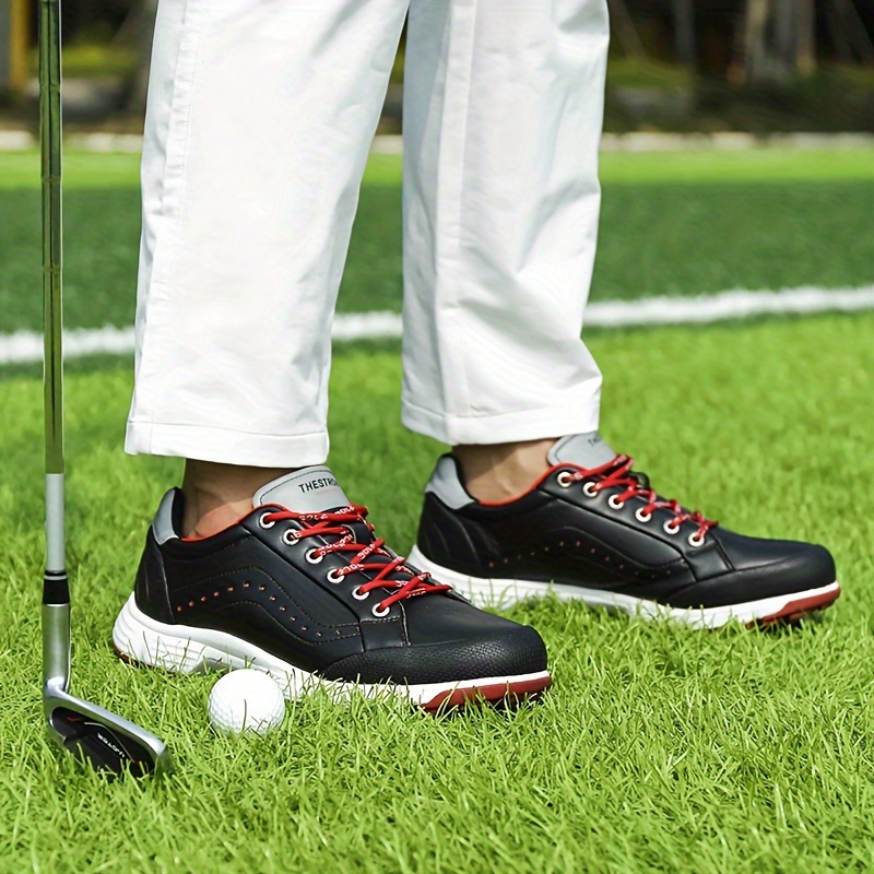 Men's Trendy Non-slip Lace Up Golf Shoes With Cleats - Image 2