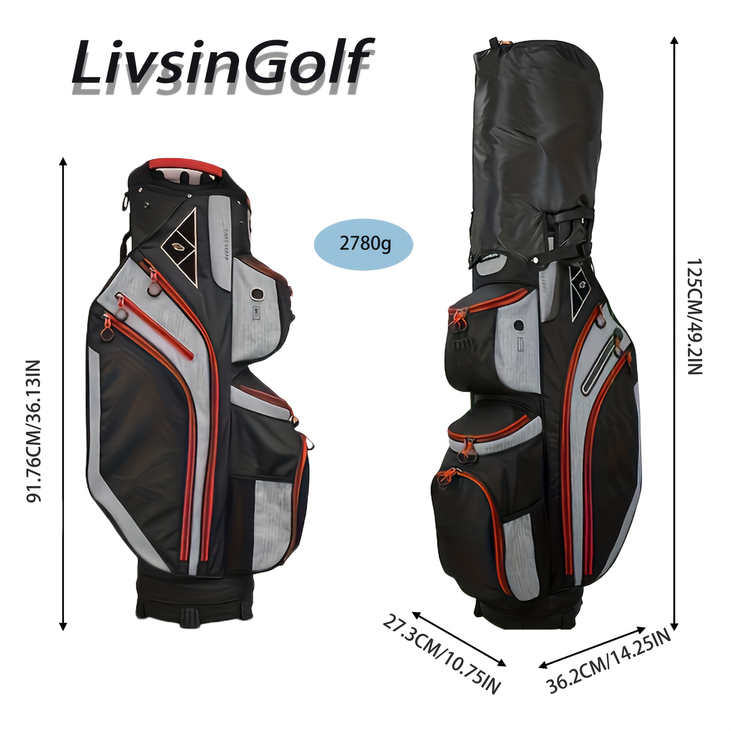 14-Way LivsinGolf Golf Cart Bag - Image 3